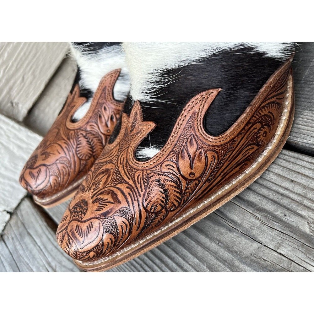 Myra Frisco Blossom Women's 9 Western Hand Tooled Leather Booties Ankle Boots - Picture 8 of 15